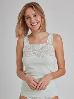 Nina Von C. Fine Cotton Tanktop Mit Spitze