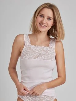 Nina Von C. Fine Cotton Tanktop Mit Spitze